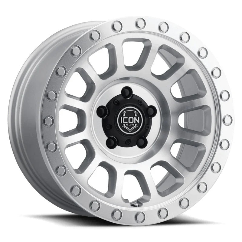 ICON Hulse 17 X 8.5 5 X 5 6mm Offset 4.5in BS Silver Machined - Main Product View