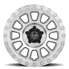 Load image into Gallery viewer, ICON Hulse 17 X 8.5 5 X 5 6mm Offset 4.5in BS Silver Machined - Back View