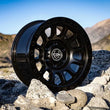 Load image into Gallery viewer, ICON Hulse 17 X 8.5 6 X 135 6mm Offset 5in BS Double Black - Back View