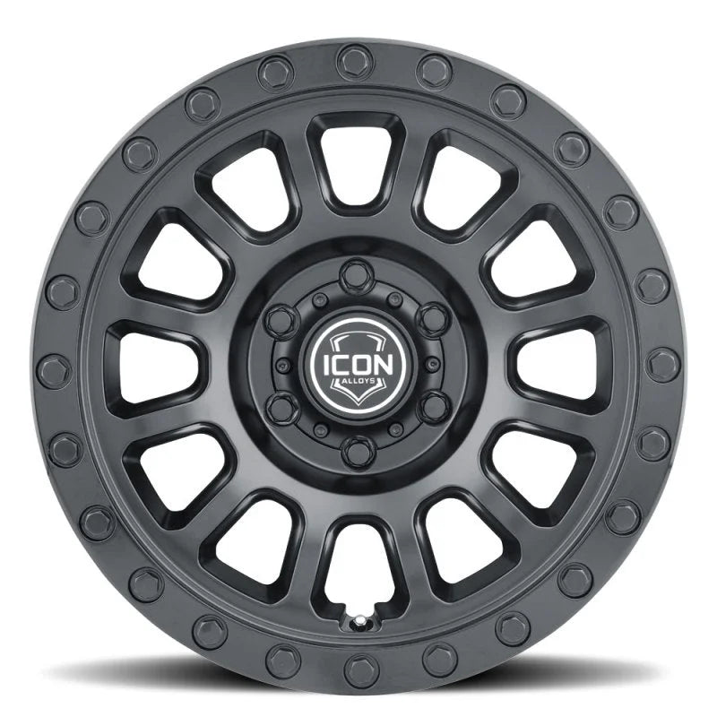 ICON Hulse 17 X 8.5 6 X 5.5 0mm Offset 4.75in BS Double Black - Installation View