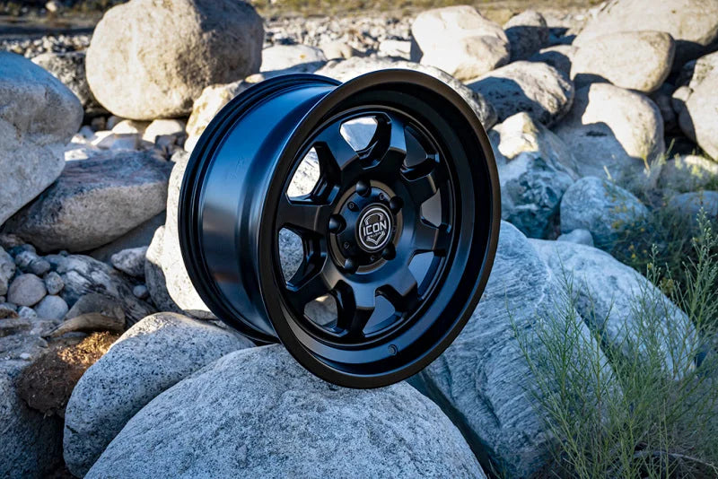 ICON Nuevo 17 X 8.5 5 X 5 6mm Offset 4.5in BS Satin Black - Back View