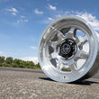 Load image into Gallery viewer, ICON Nuevo 17x8.5 / 5x150 / 25mm Offset / 5.75in BS - Silver Machined Wheel - Back View
