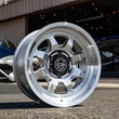 Load image into Gallery viewer, ICON Nuevo 17x8.5 / 5x150 / 25mm Offset / 5.75in BS - Silver Machined Wheel - Installation View