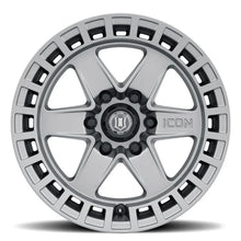 Load image into Gallery viewer, ICON Raider 17x8.5 6x120 0mm Offset 4.75in BS Titanium Wheel - Side View