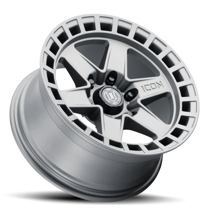 ICON Raider 17x8.5 6x120 0mm Offset 4.75in BS Titanium Wheel - Detail View
