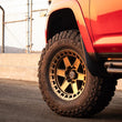 Load image into Gallery viewer, ICON Raider 17x8.5 6x5.5 0mm Offset 4.75in BS Satin Brass Wheel - Installation View