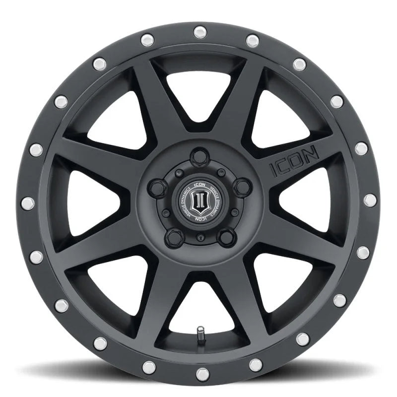 ICON Rebound 17x8.5 5x4.5 0mm Offset 4.75in BS 71.5mm Bore Satin Black Wheel - Side View