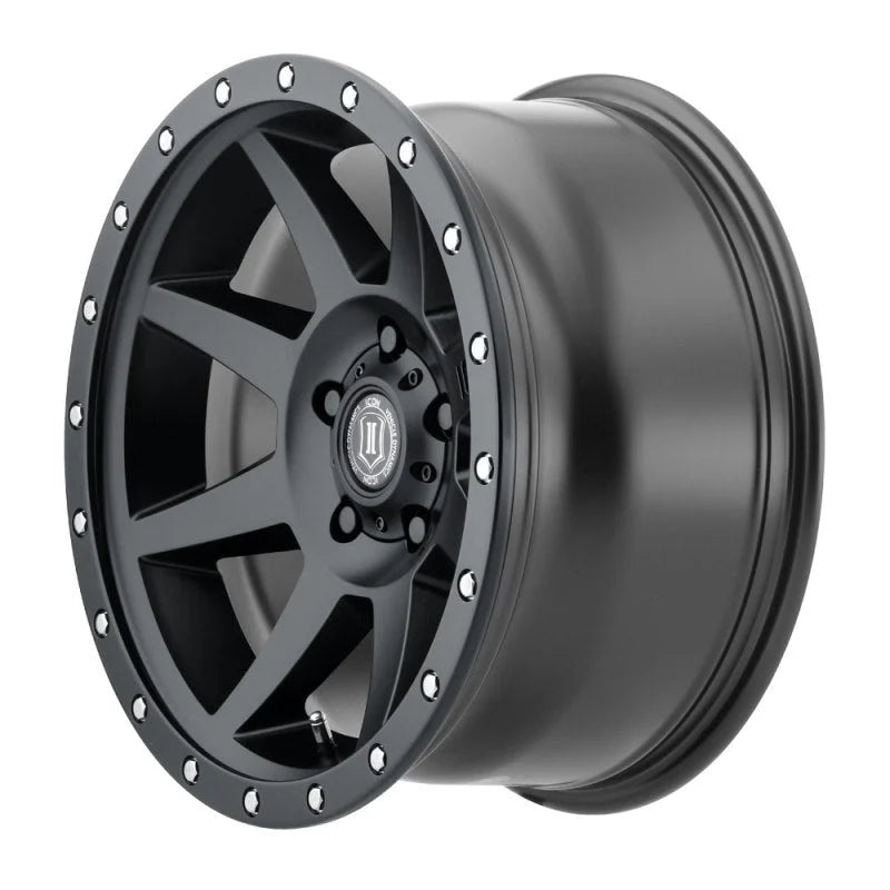 ICON Rebound 17x8.5 5x4.5 0mm Offset 4.75in BS 71.5mm Bore Satin Black Wheel - Detail View