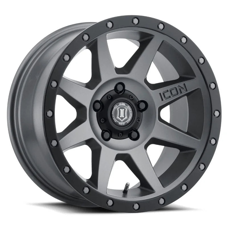 ICON Rebound 17x8.5 5x4.5 0mm Offset 4.75in BS 71.5mm Bore Titanium Wheel - Main Product View