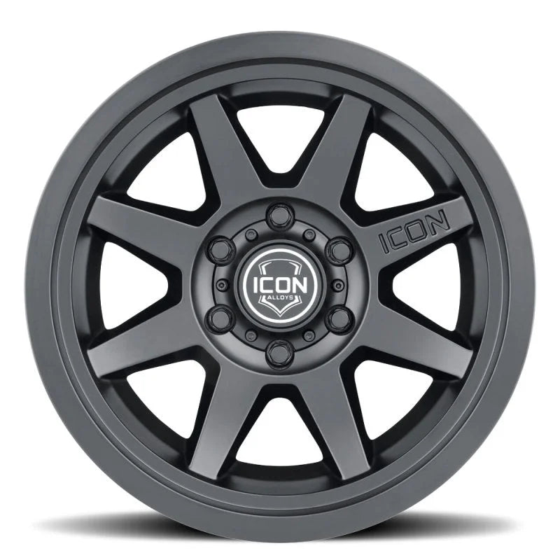 ICON Rebound 17x8.5 5x5 -6mm Offset 4.5in BS 71.5mm Bore Satin Black Wheel - Side View