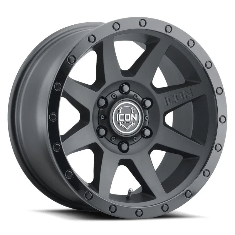 ICON Rebound 17x8.5 6x135 6mm Offset 5in BS 87.1mm Bore Double Black Wheel - Main Product View