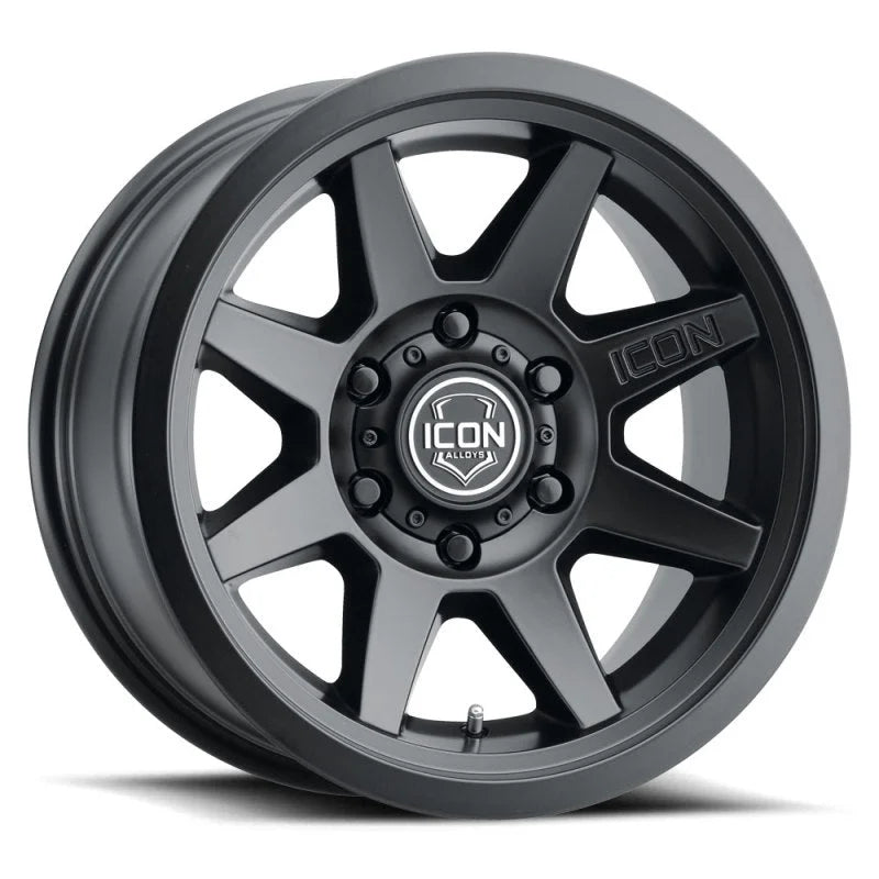 ICON Rebound 17x8.5 6x5.5 0mm Offset 4.75in BS 106.1mm Bore Satin Black Wheel - Main Product View