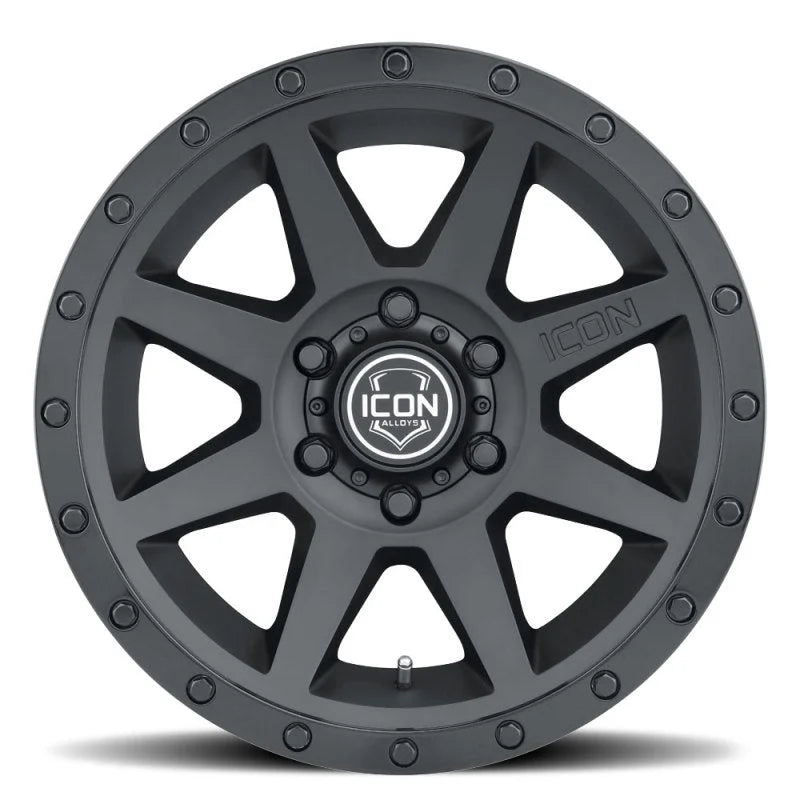ICON Rebound 17x8.5 6x5.5 25mm Offset 5.75in BS 95.1mm Bore Double Black Wheel - Side View