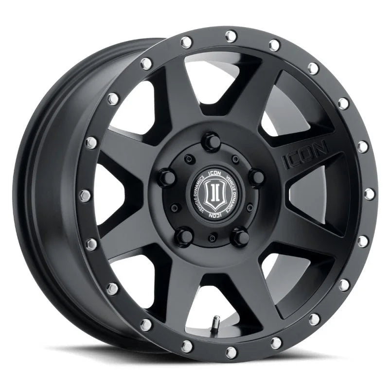ICON Rebound 18x9 5x150 25mm Offset 6in BS 110.1mm Bore Satin Black Wheel - Main Product View