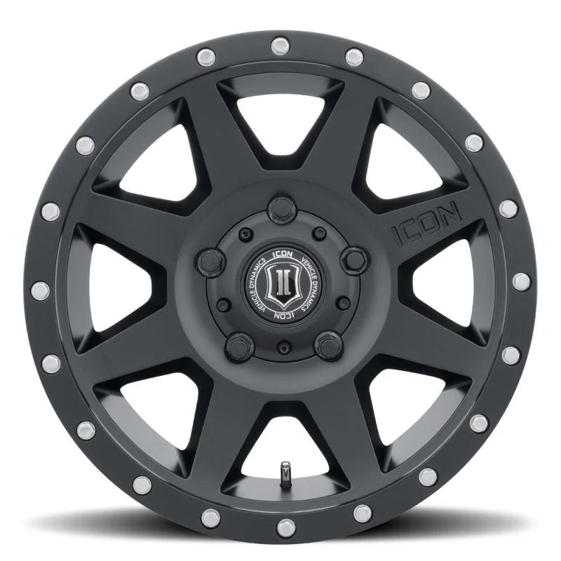ICON Rebound 18x9 5x150 25mm Offset 6in BS 110.1mm Bore Satin Black Wheel - Side View