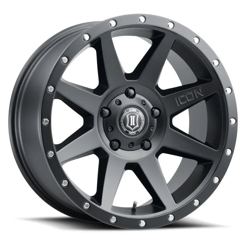 ICON Rebound 20x9 5x150 16mm Offset 5.625in BS Satin Black Wheel - Main Product View