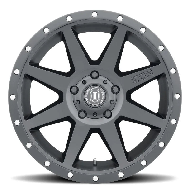 ICON Rebound 20x9 6x5.5 0mm Offset 5in BS Satin Black Wheel - Side View