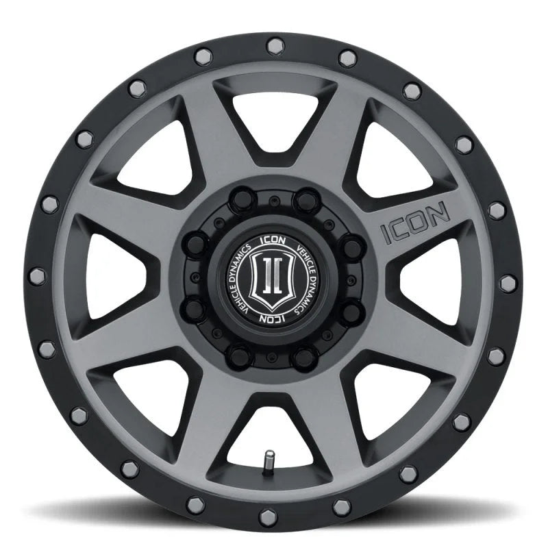 ICON Rebound HD 18x9 8x170 6mm Offset 5.25in BS 125mm Bore Titanium Wheel - Side View