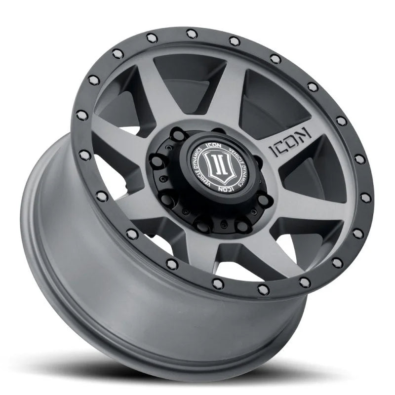 ICON Rebound HD 18x9 8x180 12mm Offset 5.5in BS 124.2mm Bore Titanium Wheel - Detail View