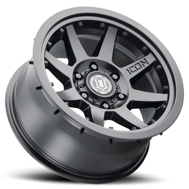 ICON Rebound Pro 17x8.5 6x5.5 25mm Offset 5.75in BS 95.1mm Bore Satin Black Wheel - Additional View 5