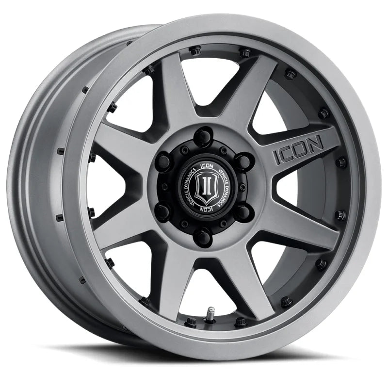 ICON Rebound Pro 17x8.5 6x5.5 25mm Offset 5.75in BS 95.1mm Bore Titanium Wheel - Main Product View