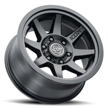 Load image into Gallery viewer, ICON Rebound SLX 17x8.5 6 x 135 6mm Offset 5.75in BS 87.1mm Bore Satin Black Wheel - Detail View