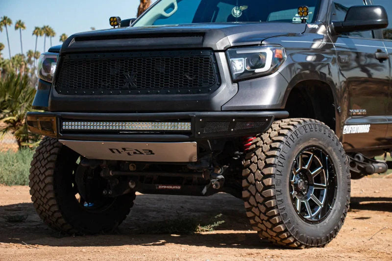 ICON Recoil 20x10 5x150 -24mm Offset 4.5in BS Gloss Black Milled Spokes Wheel - Installation View