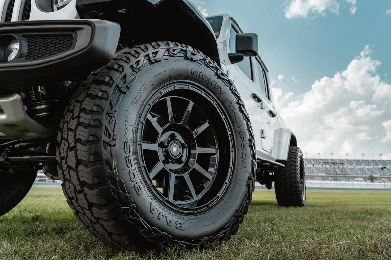 ICON Recoil 20x10 5x5 -24mm Offset 4.5in BS Gloss Black Wheel - Side View