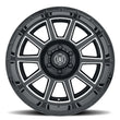 Load image into Gallery viewer, ICON Recoil 20x10 6x135 -24mm Offset 4.5in BS Gloss Black Milled Spokes Wheel - Side View
