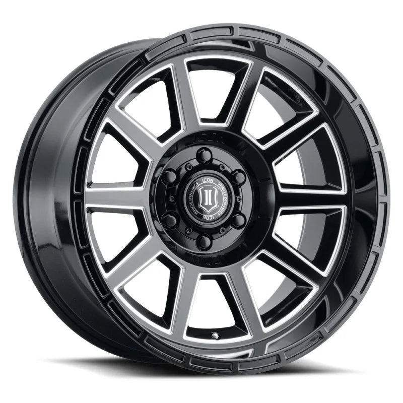 ICON Recoil 20x10 6x5.5 -24mm Offset 4.5in BS Gloss Black Milled Spokes Wheel - Main Product View