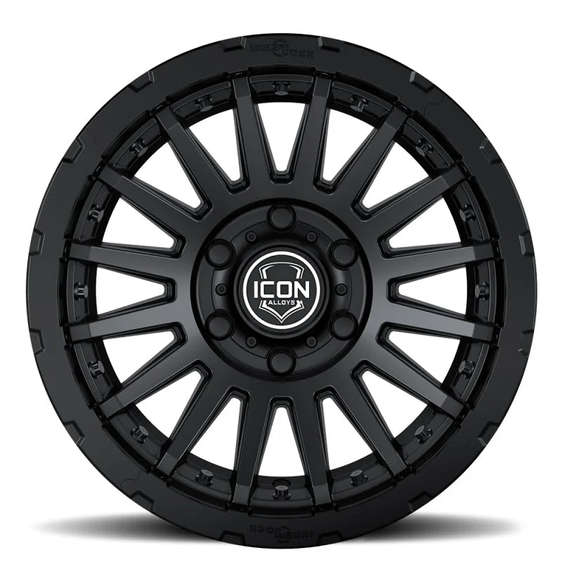 ICON Recon Pro 17x8.5 8 x 6.5 13mm Offset 5.25in BS Satin Black Wheel - Back View