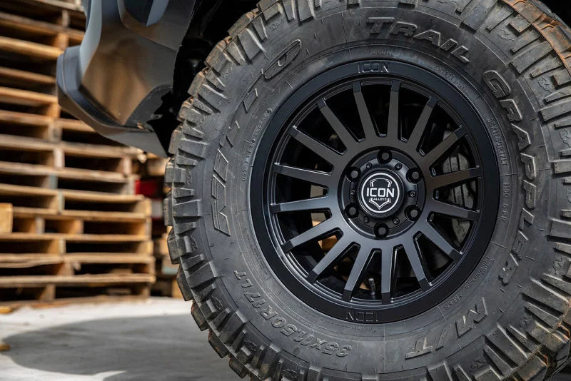 ICON Recon SLX 17x8.5 5x5.5 BP 0mm Offset 4.75in BS 77.9mm Bore Satin Black Wheel - Side View