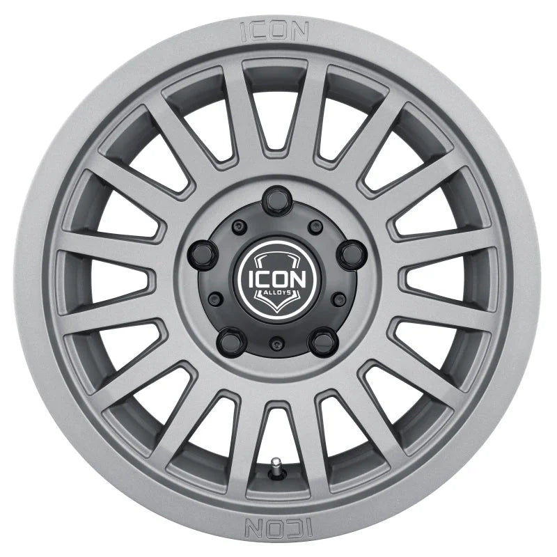 ICON Recon SLX 18x9 6x135 BP 6mm Offset 5.25in BS 87.1mm Hub Bore Charcoal Wheel - Side View