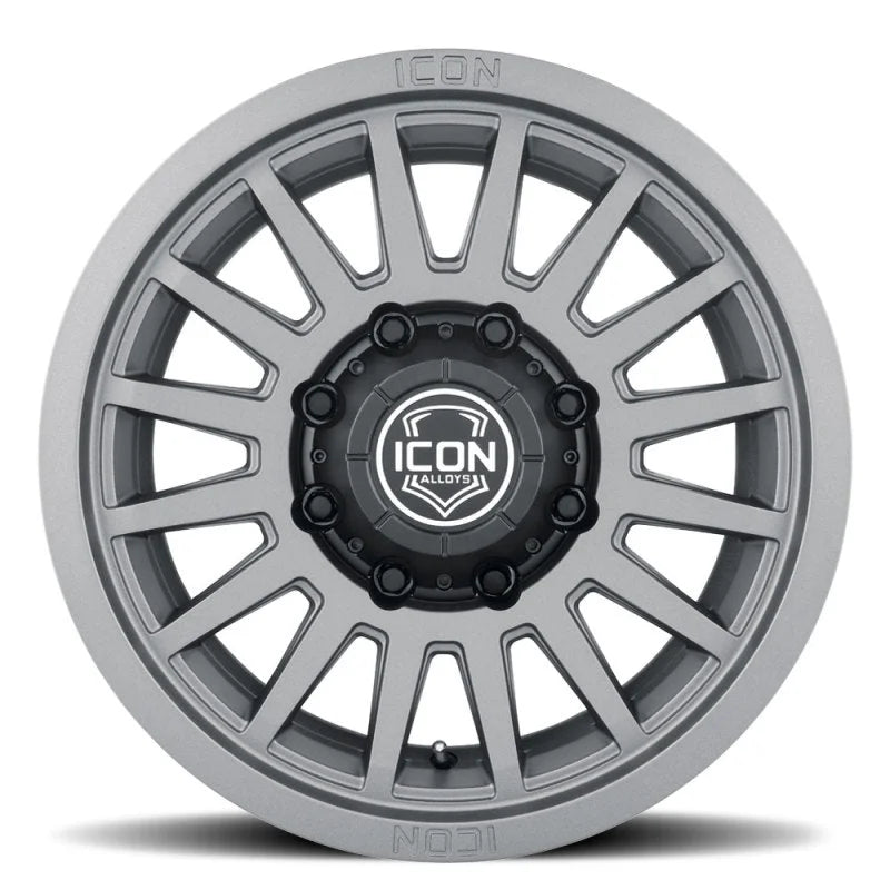 ICON Recon SLX 18x9 8x6.5 BP 12mm Offset 5.5in BS 121.4mm Hub Bore Charcoal Wheel - Detail View