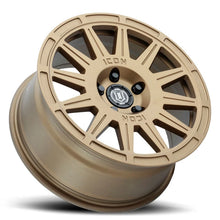 Load image into Gallery viewer, ICON Ricochet 17x8 5x100 38mm Offset 6in BS Satin Gold Wheel - Additional View 6