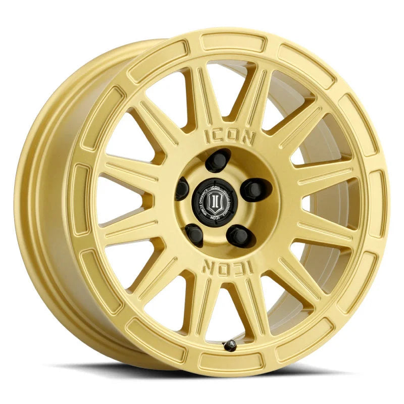 ICON Ricochet 17x8 5x4.5 38mm Offset 6in BS - Gloss Gold Wheel - Main Product View