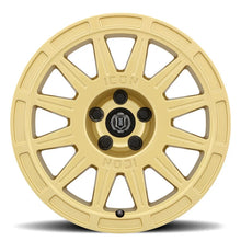 Load image into Gallery viewer, ICON Ricochet 17x8 5x4.5 38mm Offset 6in BS - Gloss Gold Wheel - Side View