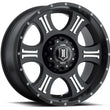 Load image into Gallery viewer, ICON Shield 20x9 5x150 16mm Offset 5.625in BS 110.1mm Bore Satin Black/Machined Wheel