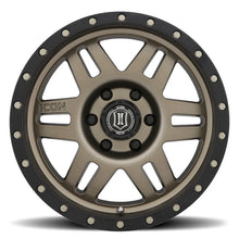 Load image into Gallery viewer, ICON Six Speed 17x8.5 6x5.5 25mm Offset 5.75in BS 108.1mm Bore Bronze Wheel - Back View