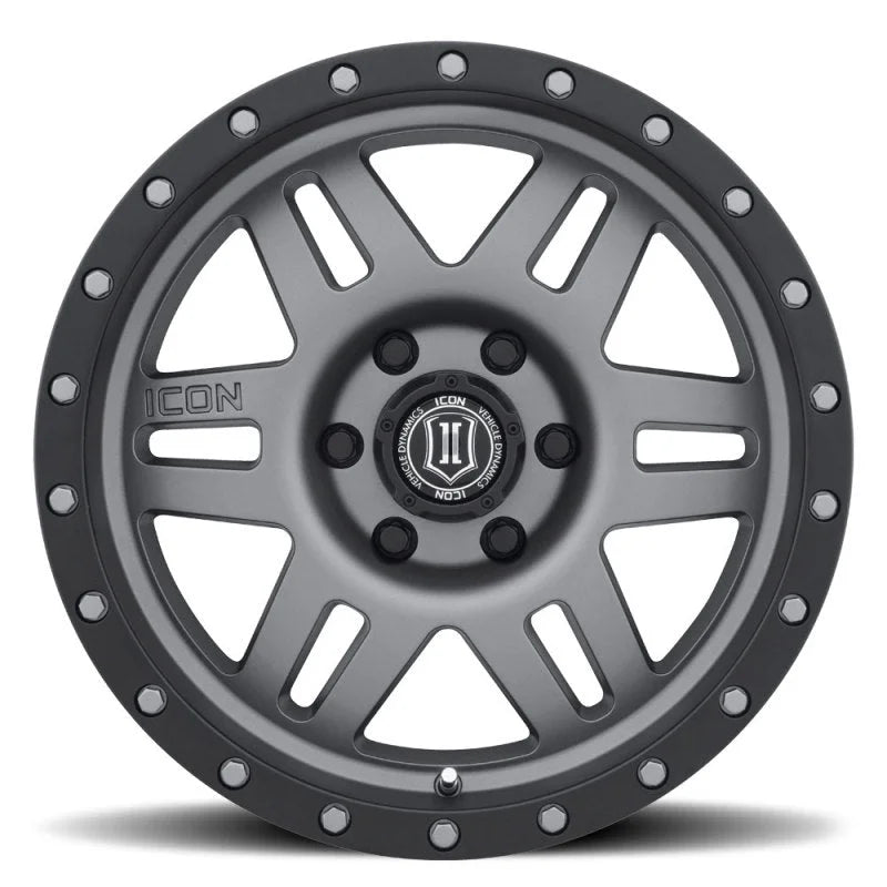 ICON Six Speed 17x8.5 6x5.5 25mm Offset 5.75in BS 108.1mm Bore Titanium Wheel - Installation View