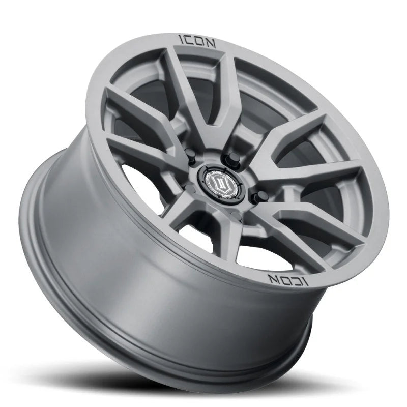 ICON Vector 5 17x8.5 5x150 25mm Offset 5.75in BS 110.1mm Bore Titanium Wheel - Detail View