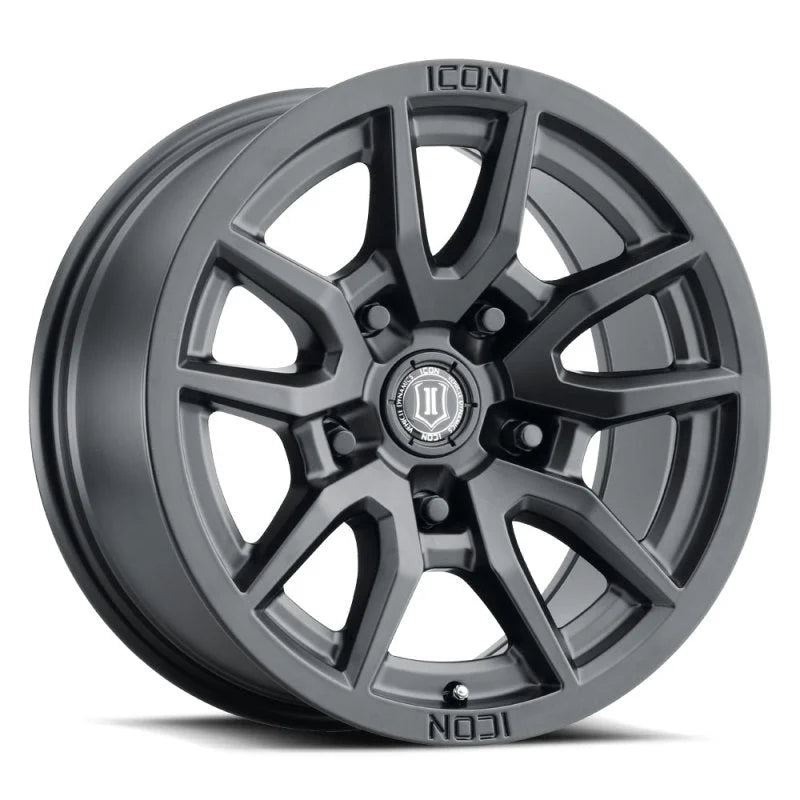 ICON Vector 5 17x8.5 5x5 -6mm Offset 4.5in BS 71.5mm Bore Satin Black Wheel - Main Product View