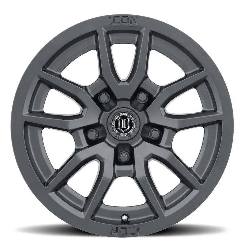 ICON Vector 5 17x8.5 5x5 -6mm Offset 4.5in BS 71.5mm Bore Satin Black Wheel - Side View