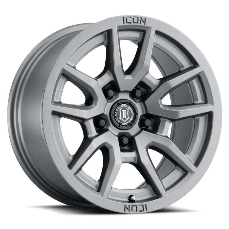 ICON Vector 5 17x8.5 5x5 -6mm Offset 4.5in BS 71.5mm Bore Titanium Wheel - Main Product View