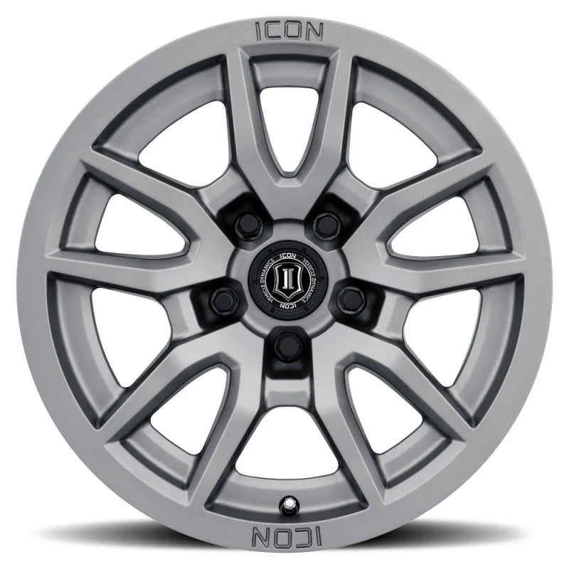 ICON Vector 5 17x8.5 5x5 -6mm Offset 4.5in BS 71.5mm Bore Titanium Wheel - Side View