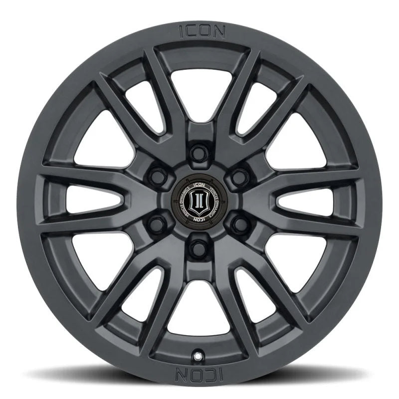 ICON Vector 6 17x8.5 6x135 6mm Offset 5in BS 87.1mm Bore Satin Black Wheel - Side View