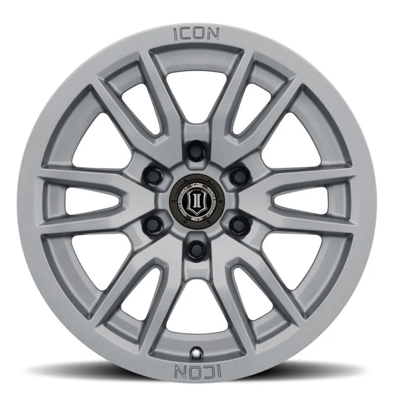 ICON Vector 6 17x8.5 6x135 6mm Offset 5in BS 87.1mm Bore Titanium Wheel - Side View