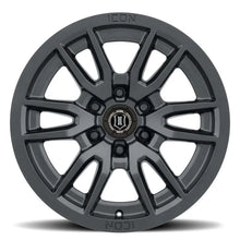 Load image into Gallery viewer, ICON Vector 6 17x8.5 6x5.5 0mm Offset 4.75in BS 106.1mm Bore Satin Black Wheel - Side View