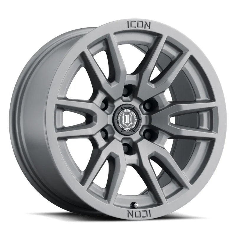 ICON Vector 6 17x8.5 6x5.5 0mm Offset 4.75in BS 106.1mm Bore Titanium Wheel - Main Product View