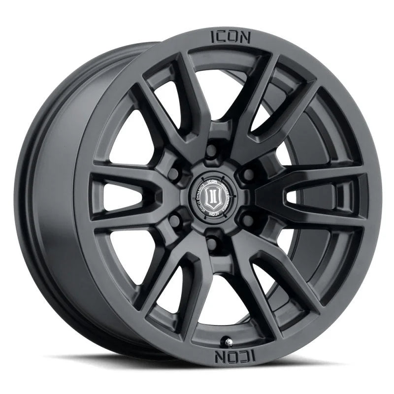 ICON Vector 6 17x8.5 6x5.5 25mm Offset 5.75in BS 95.1mm Bore Satin Black Wheel - Main Product View